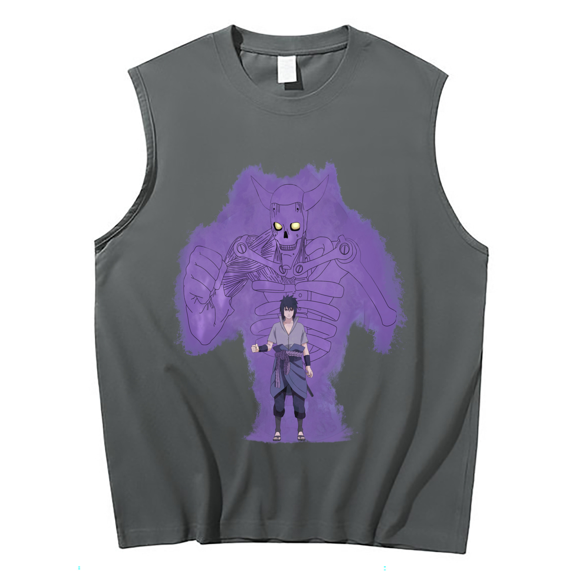 （画像用） NARUTO -ナルト- うちは サスケ Uchiha Sasuke コットン100％タンクトップ（フロントプリント）